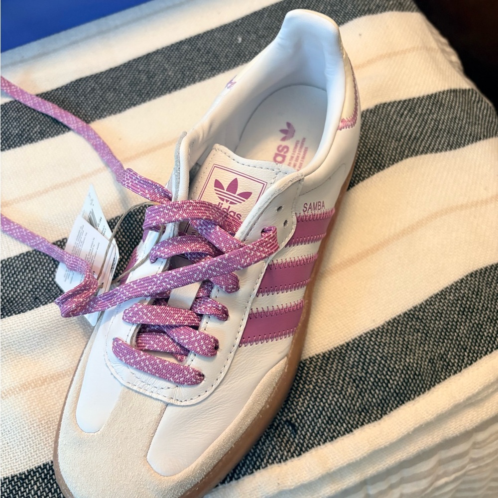 Adidas Women's Samba White and Pink  Sneakers